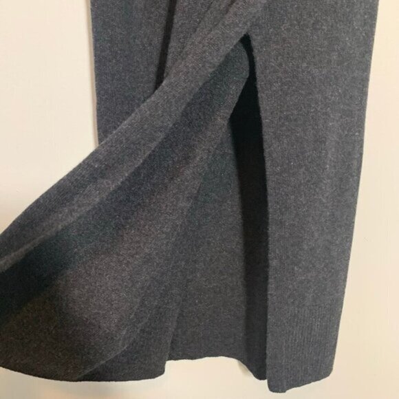 Vince v-neck long sleeve wool cashmere high slit midi dress - Picture 6 of 9